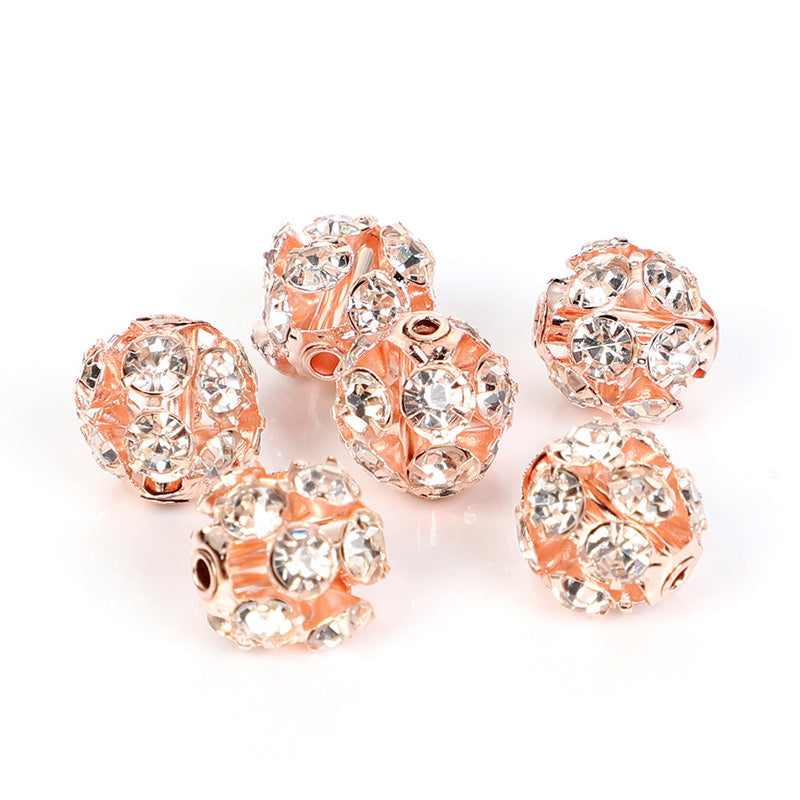 Cuentas al por mayor 20pcs/paquete de metal de 6-8 mm de metal diamante bayberry bola de bola de taladro oly-bds-ht002